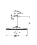 GROHE - Rainshower Hlavová sprcha 310 Mono Cube 9,5 l/min, 1 proud, stropní rameno 14 cm, chrom 26566000