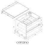 CERANO - Koupelnová skříňka Carole + deska pod umyvadlo Navira Slim - 18 mm - dub medový - 70x49,8x46 CER-8050BD82825