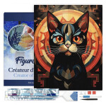 Diamantové malování - Černá Kočka Art Deco 40x50cm na rámu