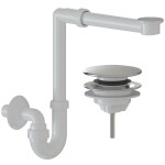 CERANO Sifon Umyvadlový/nábytkový, místošetřící /extra nízký - výpusť click-clack univerzální nerez - DN32/250-700 mm - bílá