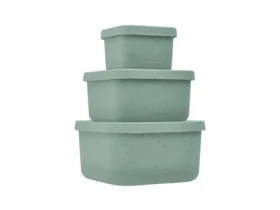 KikkaBoo Sada boxů na svačinu 3 ks Platinum Silicone Sage (31302050009KB)