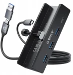 Orico USB-C Hub černý / Hub USB / 5Gbps / 3x USB-A / 15W / šroubovací (MH4PC-10-BK-BP)