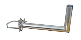 Anténní držák 35cm na stožár s vinklem, rozteč třmenu 100mm, trubka 42/2mm, výška 16cm žár.