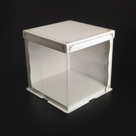 Cake Star Cake Star Dortový box bílý s 2 okny (23,5 x 23,5 x 24 cm)