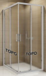 SanSwiss TOPD 0800 01 22 Pravý díl sprchového koutu 80 cm, matný elox/durlux