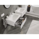 MEXEN/S - Rivel koupelnová skříňka 60 cm s umyvadlem Vela, 1 šuplík, reliéf , bílá mat 91A20-06023-1-BF01-W23M01