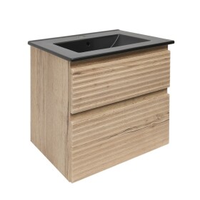 Koupelnová skříňka 2 zásuvková s umyvadlem Naturel Savona 58x53x44,8 cm dub Halifax mat SAVONA260DHC SAVONA260DHC