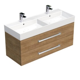Koupelnová skříňka s umyvadlem SAT Cube Way 120x53x46 cm dub Hickory CUBE461202DHSAT CUBE461202DHSAT