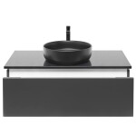 Koupelnová skříňka s kamennou krycí deskou a umyvadlem SAT Feel 100x30x46 cm antracit SATFEEL100ANTTKB SATFEEL100ANTTKB