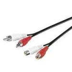 MicroConnect Stereo kabel 2x RCA (M) - 2x RCA (F) 5m černá (AUDCH5)