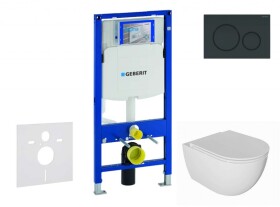 GEBERIT - Duofix Set předstěnové instalace, klozetu Oudee a sedátka softclose, tlačítko Sigma20, černá lesk/černá mat SANI11CA5131