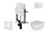 Kielle - Genesis New Set předstěnové instalace, klozetu Oudee, Rimless, sedátka softclose a tlačítka Gemini New II, lesklá bílá/chrom 30528SZ04