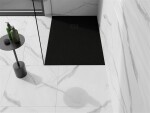 MEXEN/S - Stone+ obdélníková sprchová vanička 90 x 70, černá, mřížka černá 44707090-B