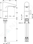 IDEAL STANDARD - CeraPlus Umyvadlová senzorová baterie pod omítku, díl 2, vývod 230 mm, regulace teploty pomocí speciálního nástroje (síť 230V), chrom A6154AA