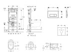 GEBERIT - Duofix Set předstěnové instalace, klozetu Oudee a sedátka softclose, tlačítko Delta50, matná černá SANI11CA5132B