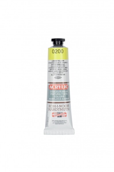 Akrylová barva Koh-i-Noor 40 ml - žlutá citronová 0200