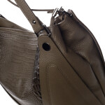 Módní dámská kožená kabelka s motivem krokodýla Ella zemitá