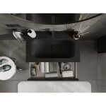 MEXEN/S - Rivel koupelnová skříňka 80 cm s umyvadlem Vela, 1 šuplík, reliéf , černá mat 91A20-08023-1-BF71-W23M71