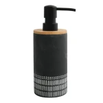 Spirella YUMA Dávkovač mýdla černo-bílý / Polyresin / Bambus / 310 ml