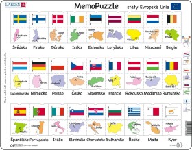 Puzzle MAXI Memo státy, hlavní města, vlajky/54 dílků