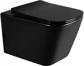 MEXEN/S - Teo Závěsná WC mísa černá mat včetně sedátka soft-close duroplastu, černá lesk 30850685