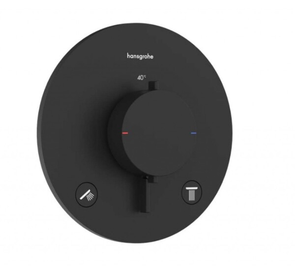 HANSGROHE - Ecostat Comfort S Termostatická baterie pod omítku, pro 2 spotřebiče, matná černá 33715670