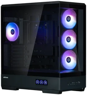 ZALMAN P50 DS černá / Skříň / Middle Tower / ATX / 4x 120 mm ARGB / 2x USB 3.2 Gen 2 / USB-C / bez zdroje (P50 DS Black)