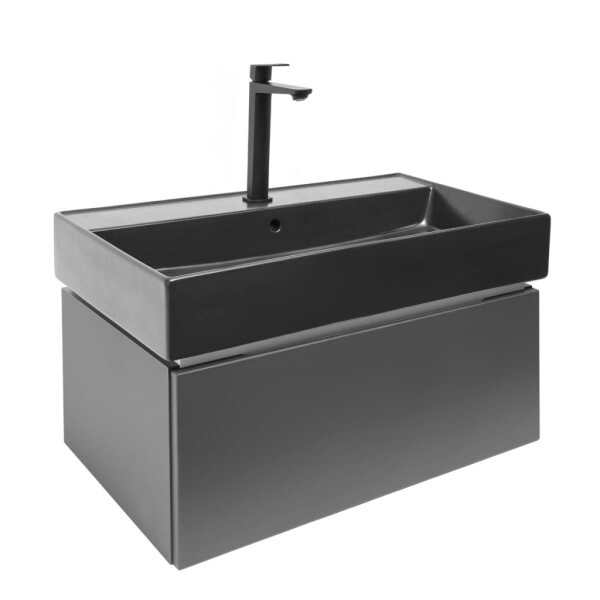 Koupelnová skříňka s umyvadlem SAT Feel 80x30x46 cm antracit SATFEEL80ANTU3B SATFEEL80ANTU3B