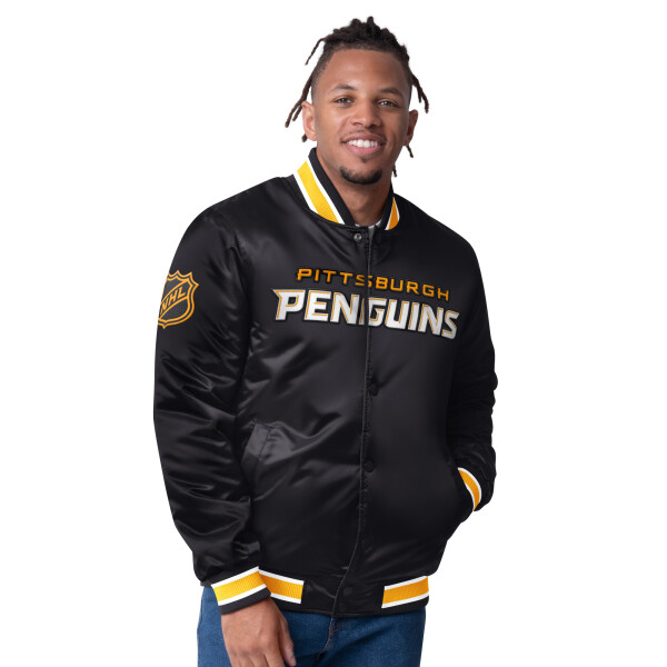 Starter Pánsk Oboustranná Bunda Pittsburgh Penguins The CLOSER Reversible Varsity Satin Jacket Velikost: XL