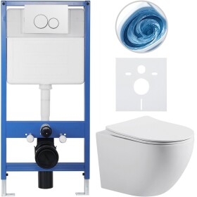 CERANO Kompletní WC set Profi/Cesso - bílá matná - WC tlačítko Duo/Bílá - předstěnová instalace - 49x36 cm - 8050BD84341