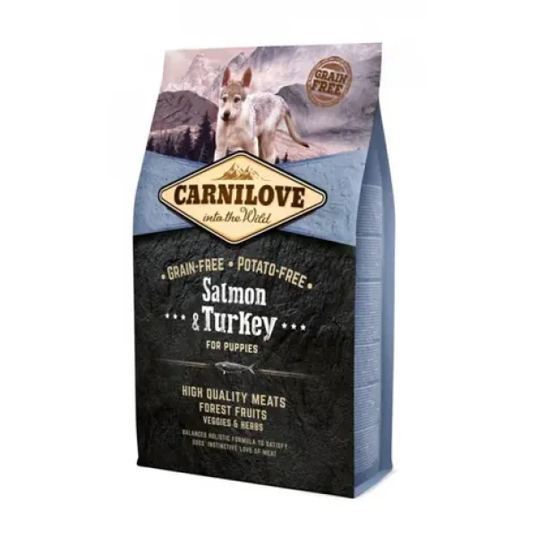 Carnilove Salmon Turkey for Puppies 4 kg / Holistické kompletní krmivo pro štěňata (8595602553716)