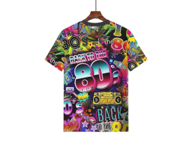 Dovoz Tričko 80. léta barevné Velikost: XXL
