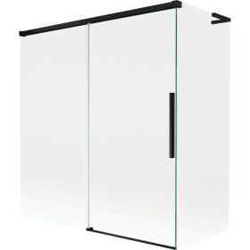 MEXEN/S - Rox L vanová zástěna 2-křídlová posuvná 150 + 70 x 150, transparent, černá 8C9L-150-070-70-00