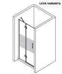 H K - Jednokřídlé sprchové dveře MELODY LINE s pevnou stěnou 88-91 x 195 cm, levé SE-MLINELB890SET