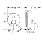 GROHE - Plus Baterie pod omítku pro 3 spotřebiče, kartáčovaný Hard Graphite 24093AL3