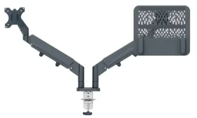 Leitz Ergo tmavě šedá / Rameno pro monitor a notebook / 17-32 palců / nosnost 18 kg / VESA 100x100 (65380089)