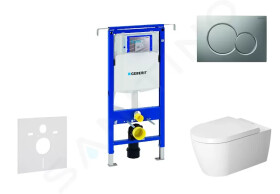 GEBERIT - Duofix Modul pro závěsné WC s tlačítkem Sigma01, matný chrom + Duravit ME by Starck - WC a sedátko, Rimless, SoftClose 111.355.00.5 NM3