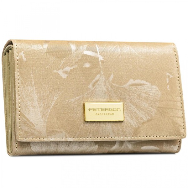 Módní dámská koženkovo-kožená peněženka Peterson Dasi, béžová