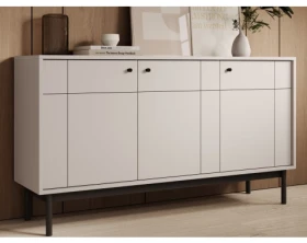 Skříňka 3-dveřová Japandi, 154 cm, béžová kašmír