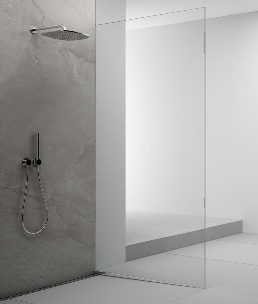 POLYSAN - ARCHITEX sada pro uchycení skla podlaha-stěna se spádovou lištou, 1615x2105, pravá, leštěný hliník AX2116R