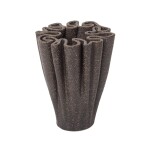 Ferm Living Kameninová váza Dedali Dark Brown Small, hnědá barva, keramika