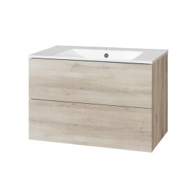 MEREO - Aira, koupelnová skříňka s keramickym umyvadlem 81 cm, dub Kronberg CN721