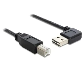Delock Easy-USB černá / Kabel USB-A (M) - USB-B (M) / 0,5 m / USB 2.0 / pravoúhlý konektor (85167)