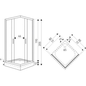 KERRA - Sprchový kout Madera Str 80 SQ (s vaničkou) 5907548115324