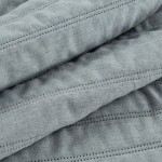DumDekorace Prošívaný přehoz na postel s lněnou strukturou – kovově modrý Šířka: 170 cm | Délka: 210 cm