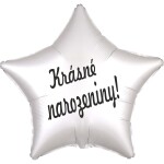 Balónek fóliový bílá hvězda Krásné narozeniny! balonky.cz Balónek fóliový bílá hvězda Krásné narozeniny! balonky.cz