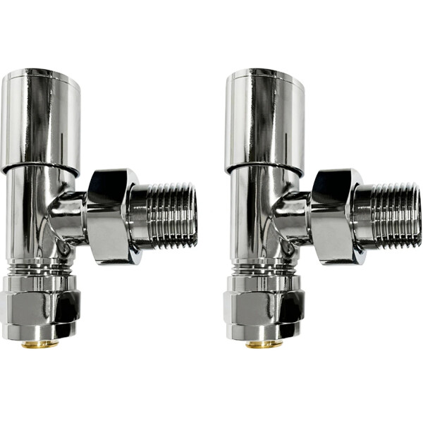 CERANO - Připojovací sada radiátorových ventilů - ruční - rohová - 1/2"/PEX 16x2 mm - chrom CER-478126