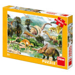 Puzzle dílků Život dinosaurů