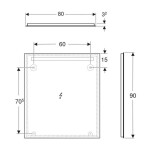 GEBERIT - Option Zrcadlo s LED osvětlením, 80x90 cm, hliník 502.813.00.1