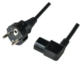 LogiLink Napájecí kabel CEE 7/7 - IEC C13 90° černá / Napájecí kabel / 3 m / 10 A / 250 V (CP118)